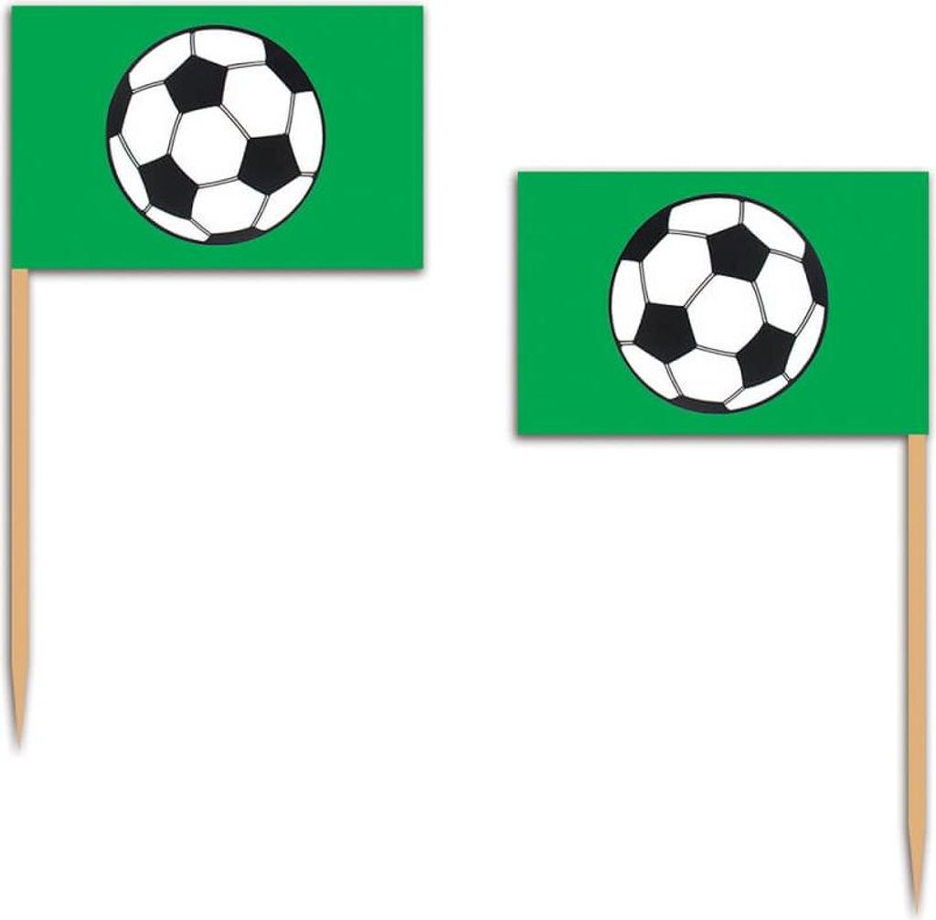 Zahnstocher Fähnchen Fussball 12 Stück grün-weiss-schwarz