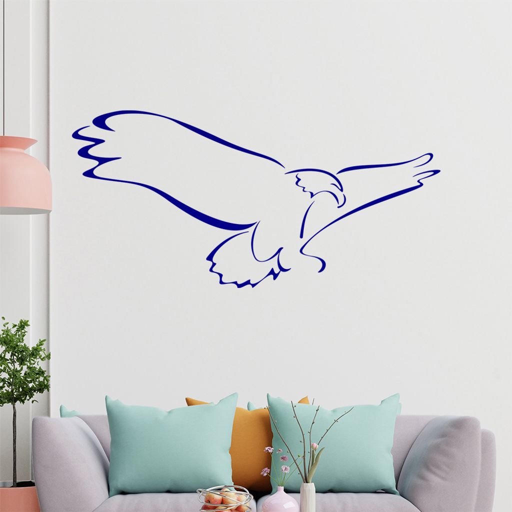 Adler Linien Wandtattoo in 6 Größen - Wandaufkleber Wall Sticker - Dekoration, Küche, Wohnzimmer, Schlafzimmer, Badezimmer