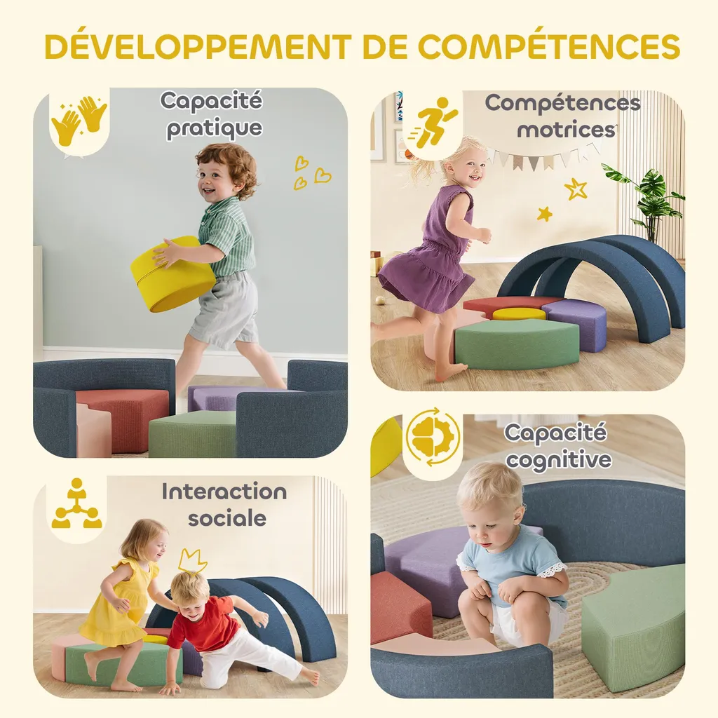Parcours motricité mousse bébé : aide à marcher et grimper en sécurité - 9