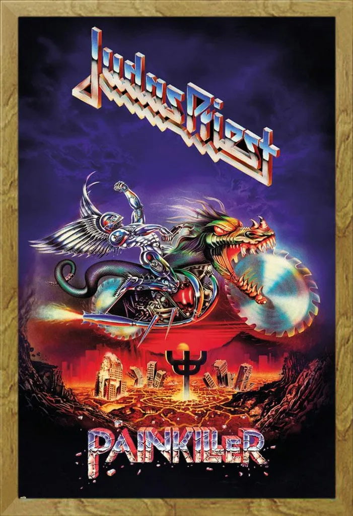 Set Poster Judas Priest Painkiller & Cornice Shinsuke Oak MDF