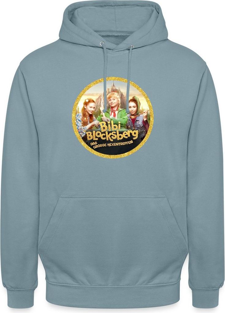 Spreadshirt Bibi Blocksberg Film Bibi, Flauipaui Und Schubia Uni Hoodie, 3XL, Nebelblau