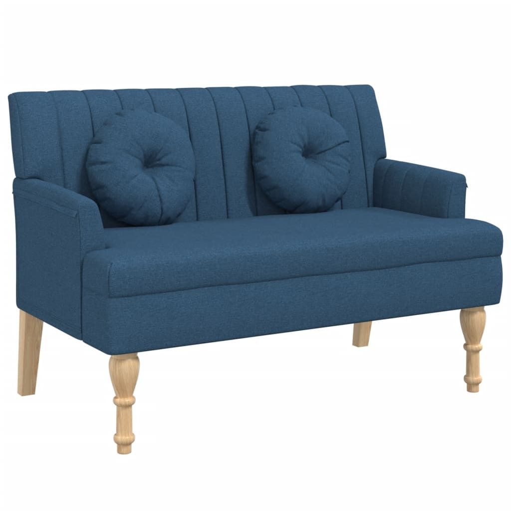 "WINTER SALE" Sitzbank mit Kissen Blau 113x64,5x75,5 cm Stoff - Sitztruhen NEU7767937
