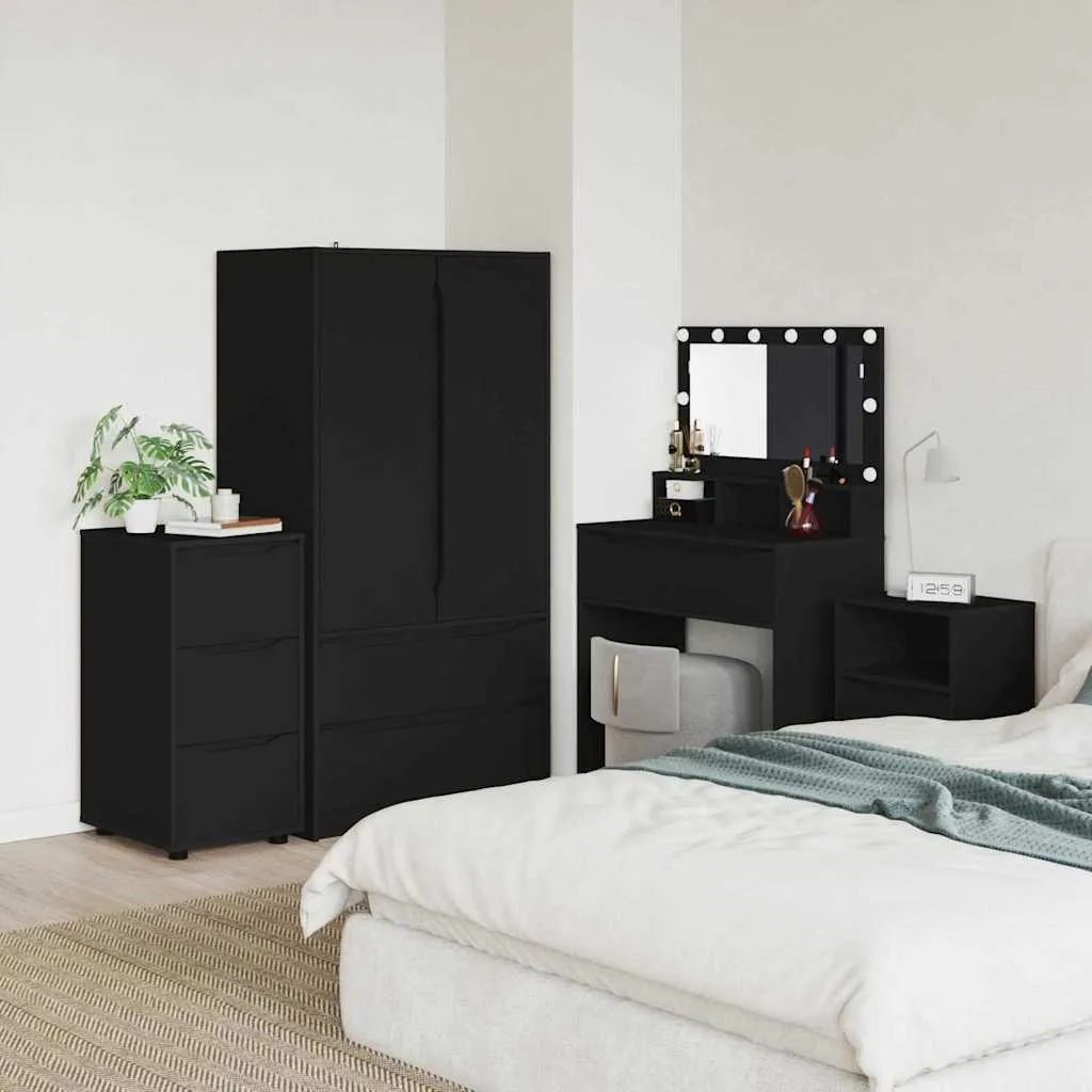 Petit meuble de rangement Noir gain de place pour espaces restreints - 2