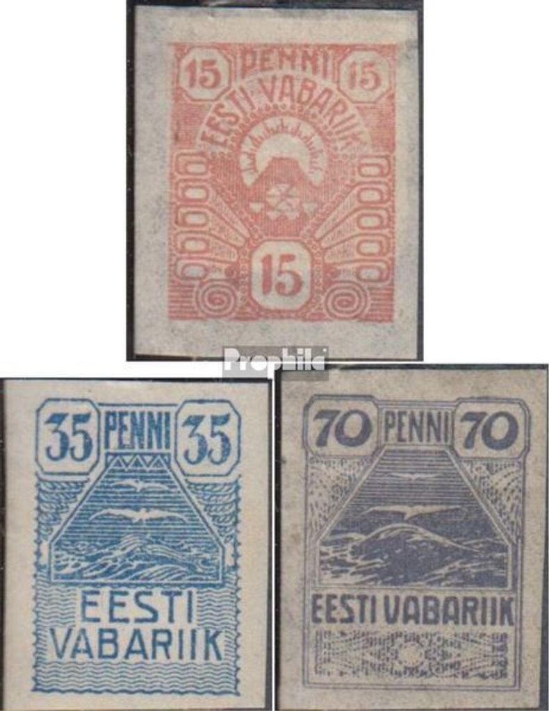 Briefmarken Estland 1919 Mi 9-11 (kompl.Ausg.) mit Falz Symbole
