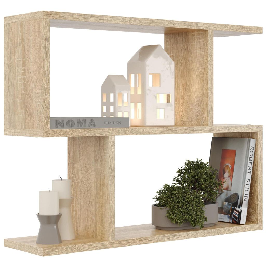 Wandregal Sonoma Eiche – modernes Hängeregal aus Holzdekor, offenes Regal für Wohnzimmer, Schlafzimmer oder Flur, 70 cm breit