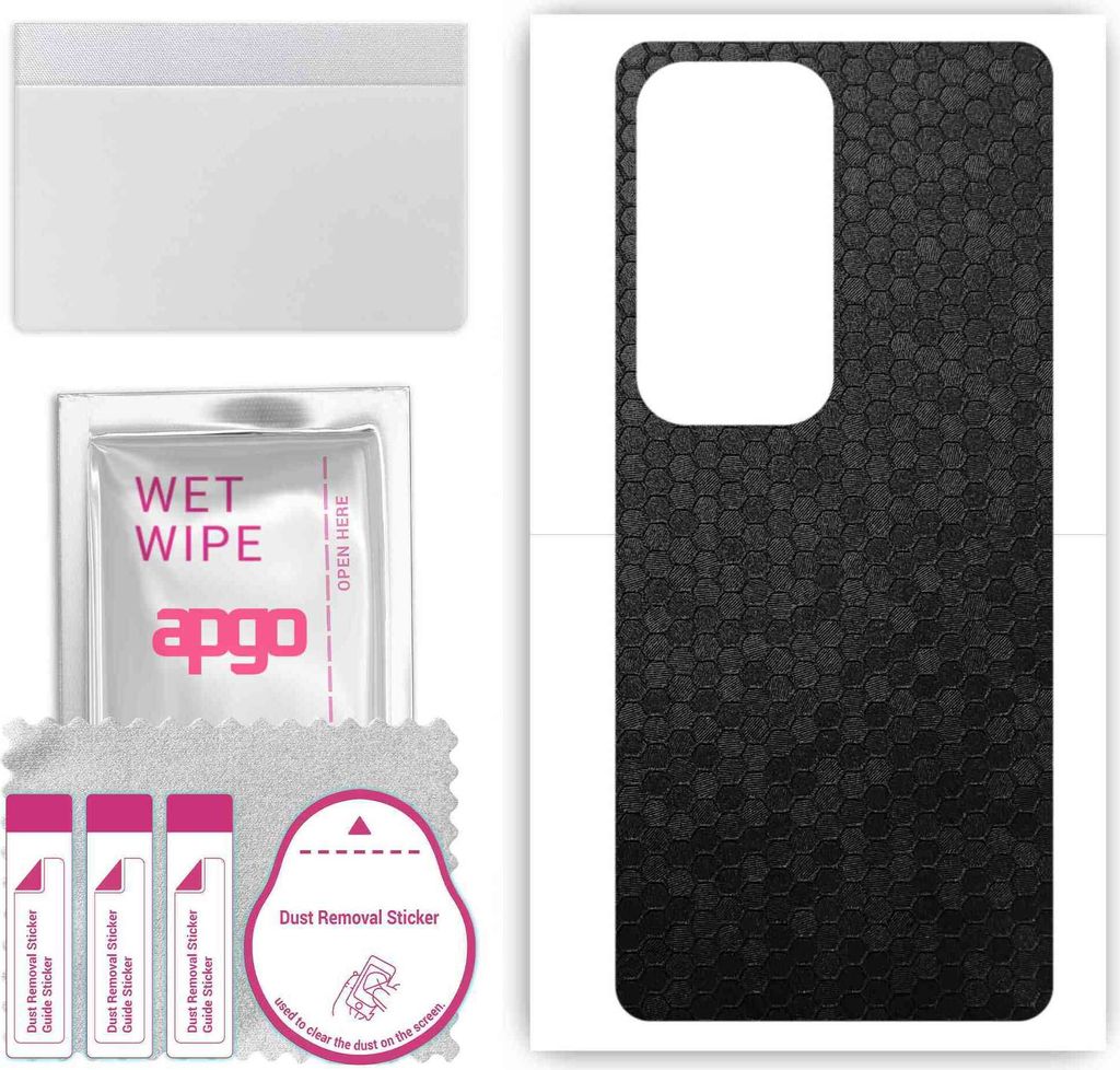 apgo Rückseite Schutzfolie, Skin, kompatibel mit Vivo V30 Pro, Hinten Displayschutzfolie aus Vinylfolie, kratzfest, einfache Montage - Schwarze Ho...