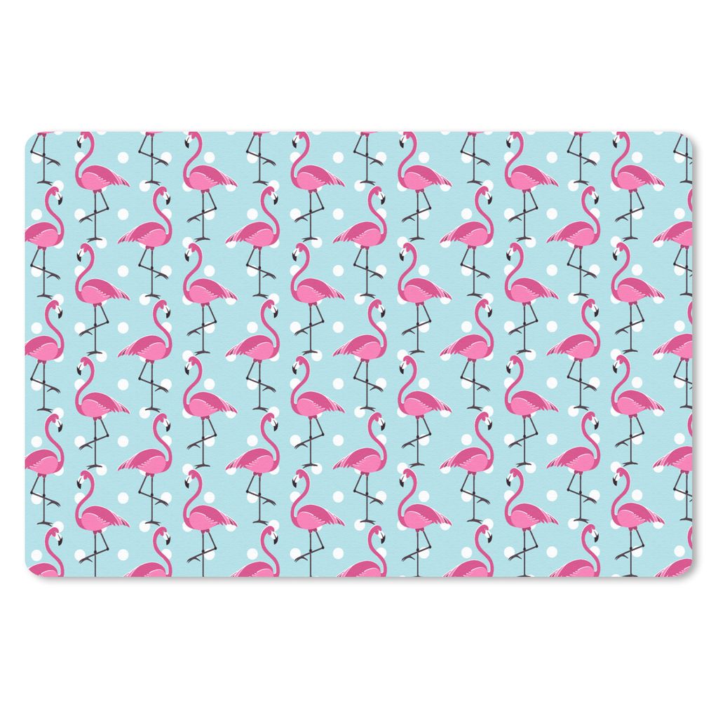 MuchoWow Mauspad Mousepad Flamingo - Polka dots - Tiere - Muster 27x18 cm - Mousepads - Maus Mat - Pad - Mausunterlage - Büroartikel - Desk Matten