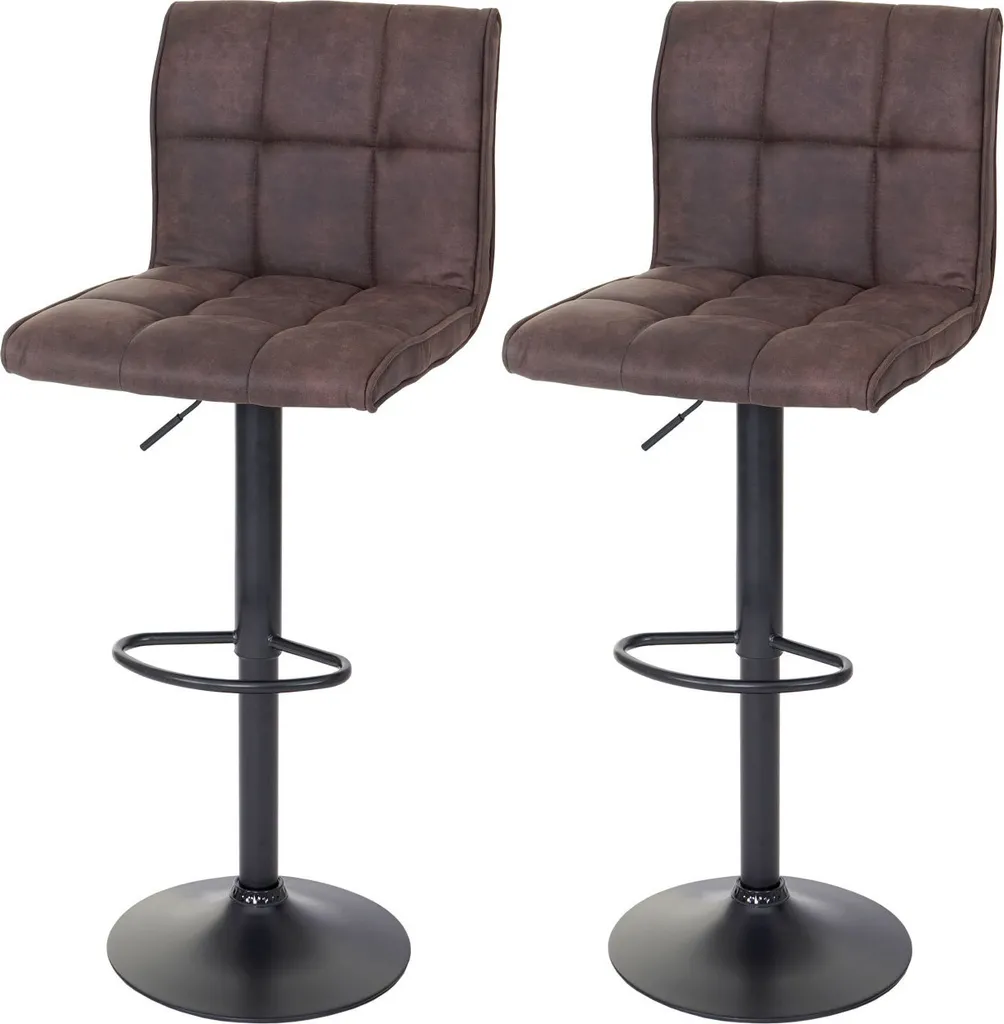 Tabouret de bar stable et confortable en daim vintage marron foncé