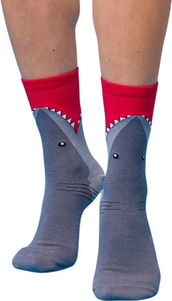 Jaws - "Bite" Socken für Herren/Damen Uni TT165 (37 EU - 42 EU) (Rot/Grau)