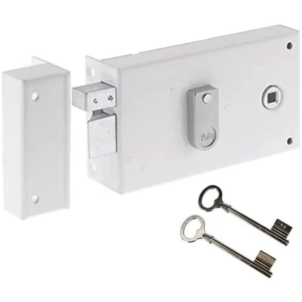 Serrure horizontale Yale YAH37G en applique blanche avec 2 clés - Gauche
