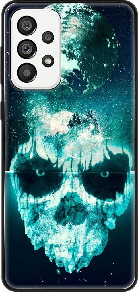 König Design Hülle kompatibel mit Samsung Galaxy A73 5G Kunststoff Soft Handyhülle - Handy Case Totenkopf