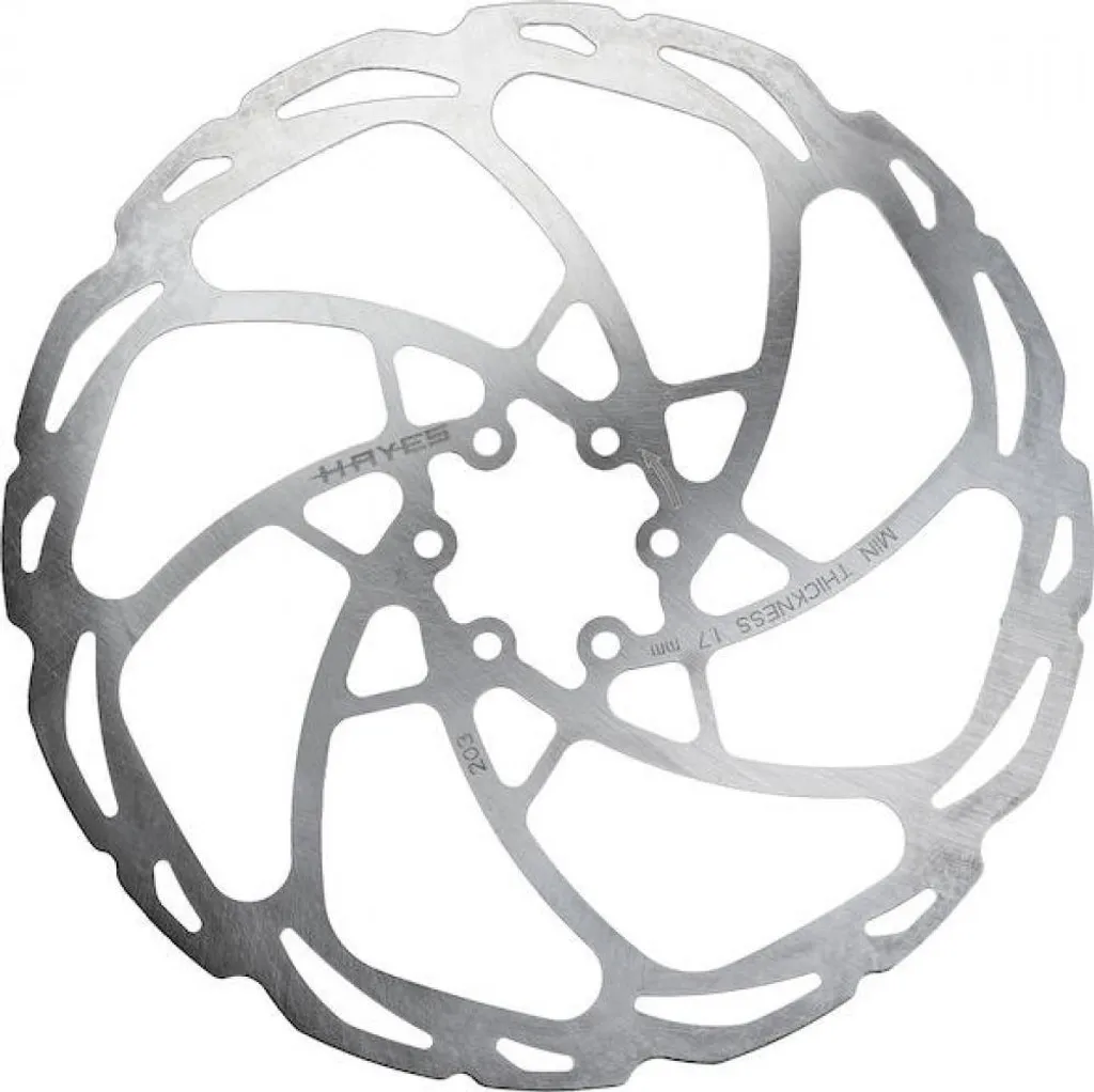 Disque de frein Hayes série D 6 trous 220mm argent pour VTT de descente