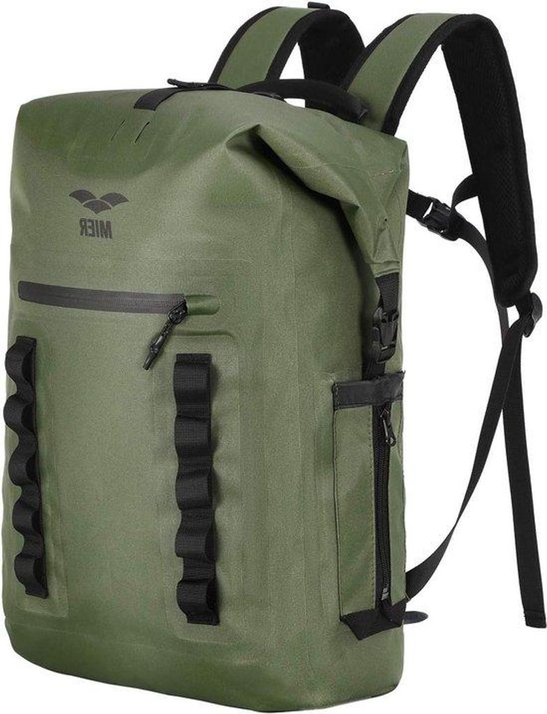 Wasserdichte Rucksack 30L schwerer Roll-Top Verschluss für Kajakfahren Strandpaddeln Schwimmen Surfen Grün