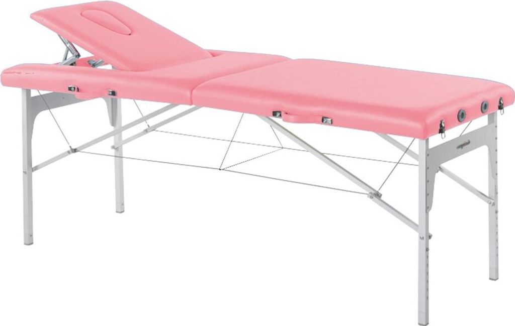 Behandlungsliege, Massageliege, Liege klappbar, mobil, Höhe 68-84 cm, Farbe:47 rose