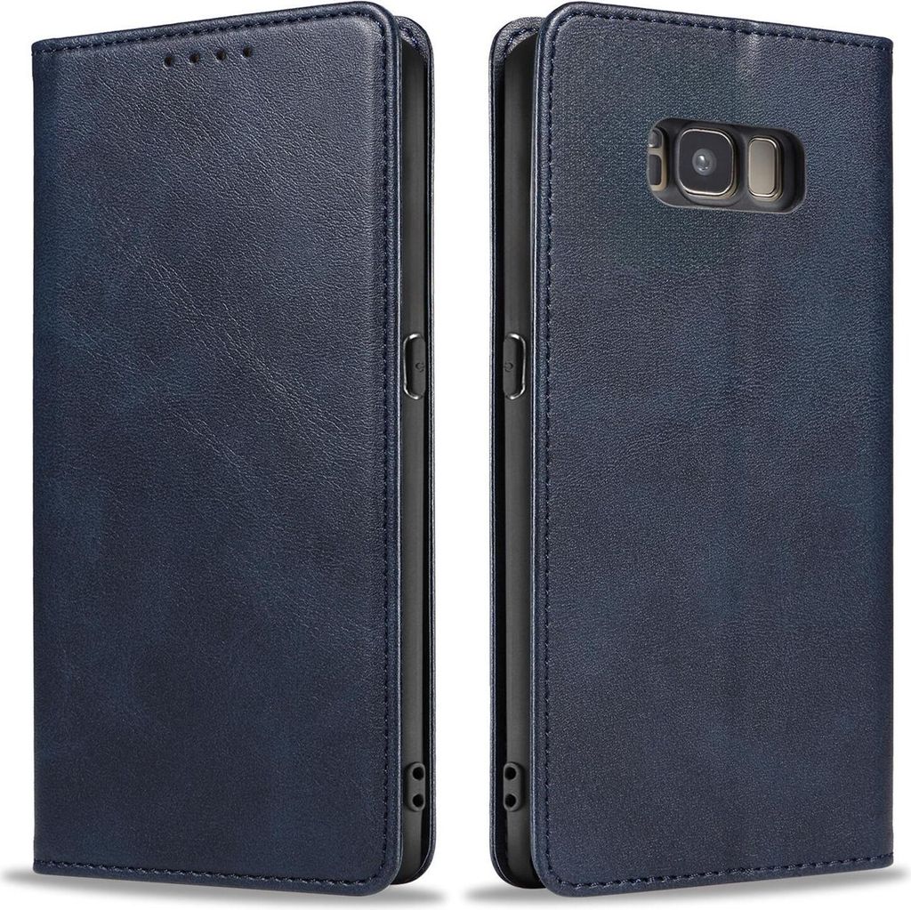 Handyhülle für Samsung Galaxy S8 Kunstleder Flip Cover Hülle Handytasche Case Kartenfach Farbe: Blau
