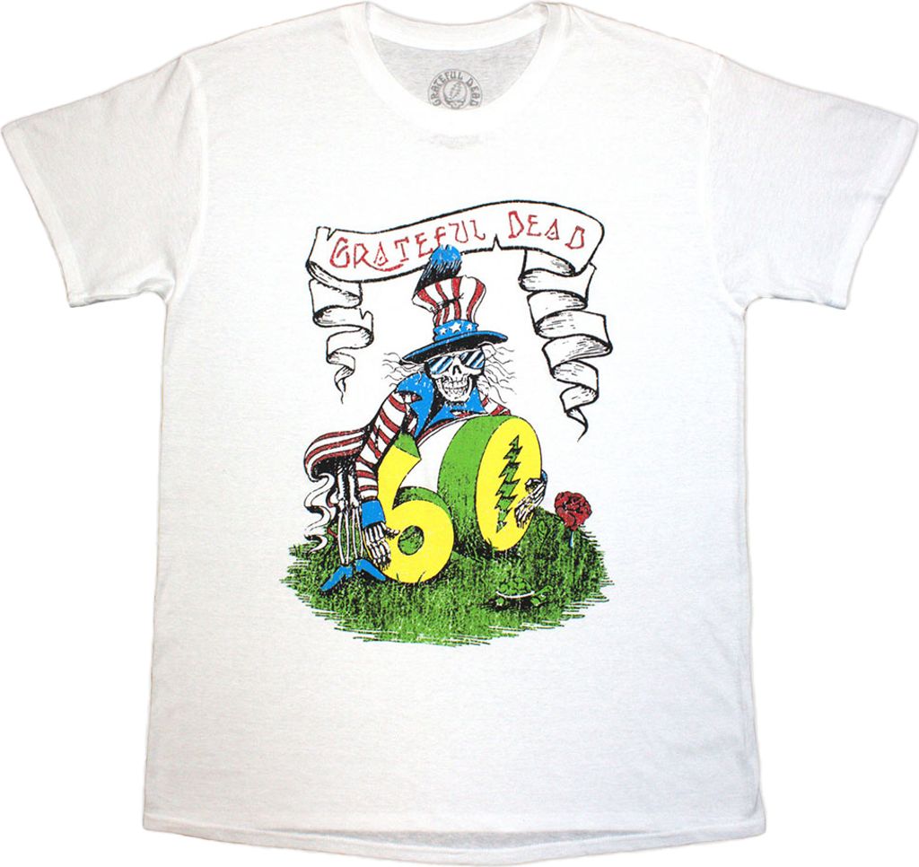 Grateful Dead - T-Shirt für Herren/Damen Uni - 60. RO13083 (XL) (Weiß)