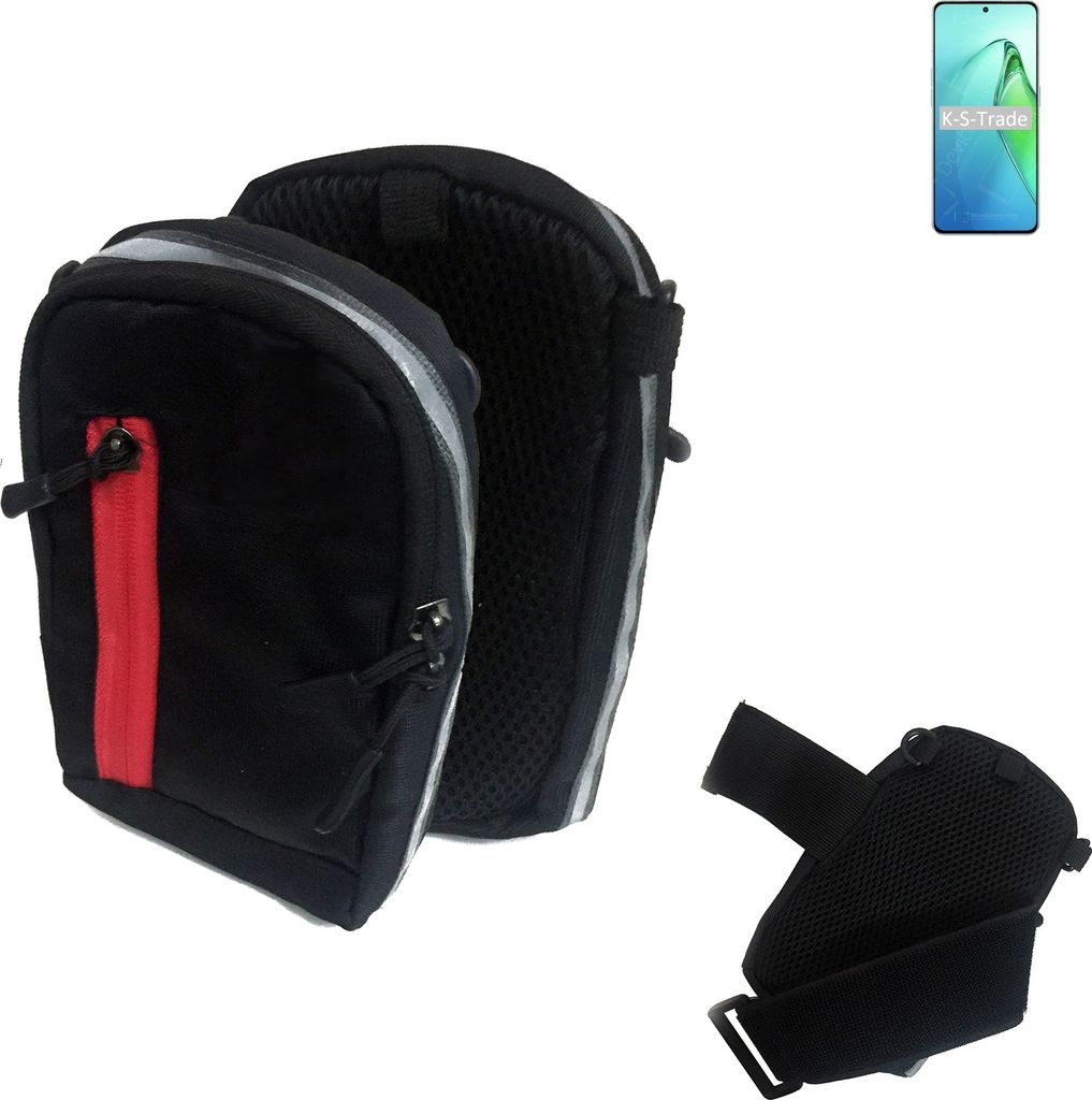 K-S-Trade Outdoor Gürteltasche Holster Umhängetasche kompatibel mit Oppo Reno8 Pro+ schwarz Handy Tasche Case travelbag Schutz Hülle Handy Hülle