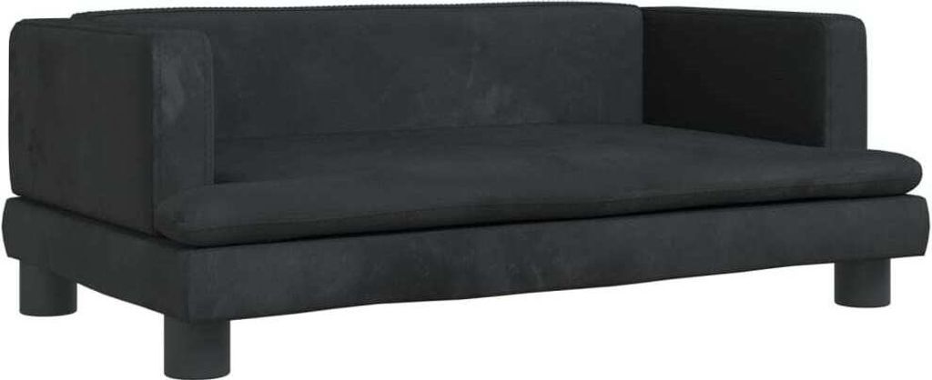 Hundebett Schwarz 80x45x30 cm Samt