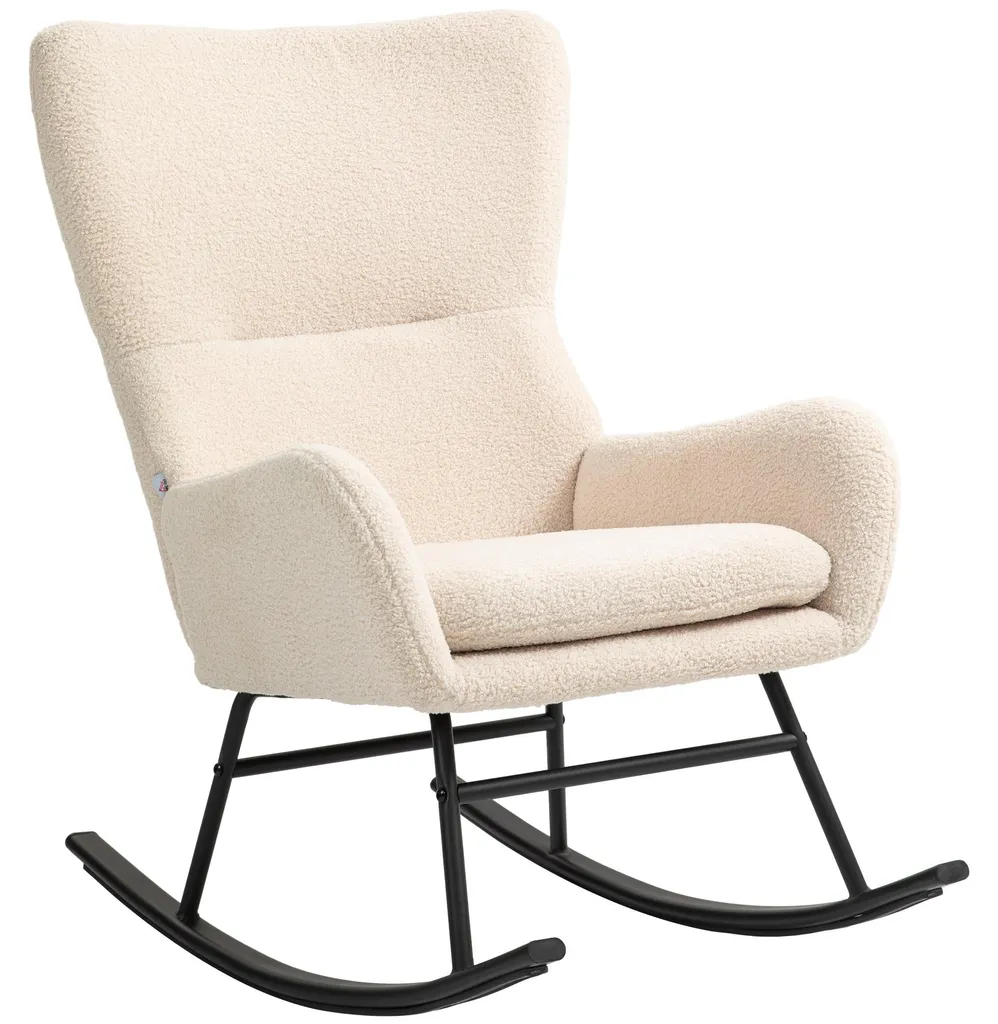 Fauteuil à bascule idéal lecture et repos, assise 10cm, pieds en acier