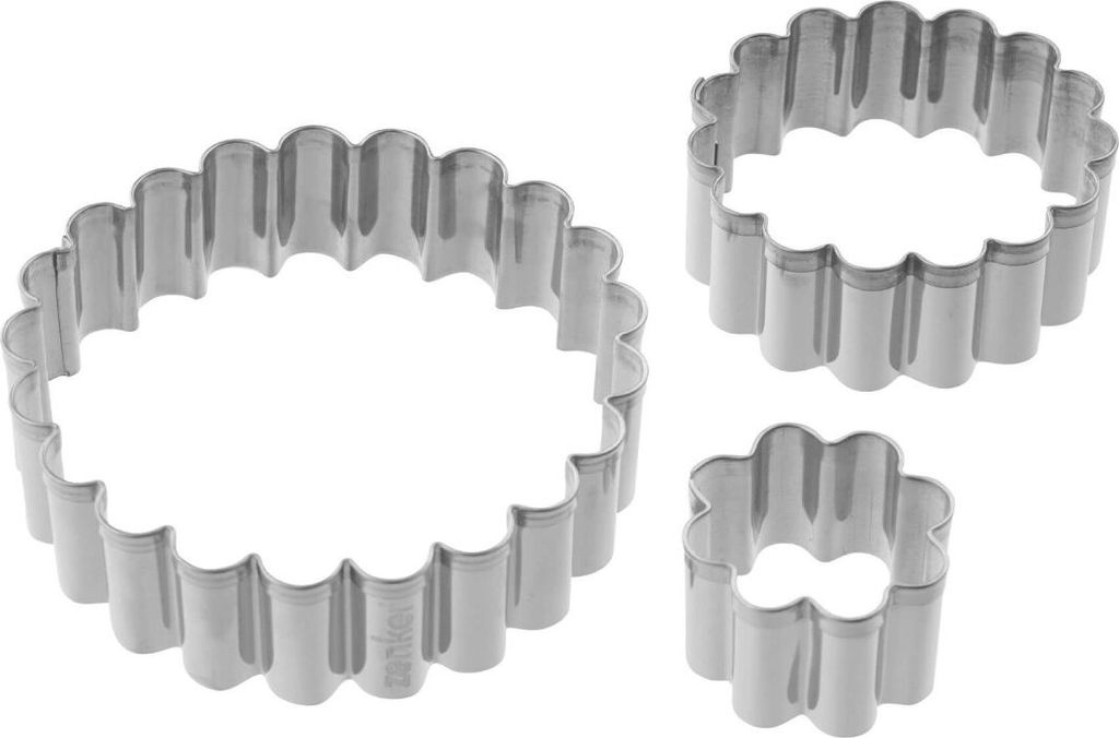 Zenker Ausstecher gewellt 3tlg, 3 x 3 x 2 cm, 5 x 5 x 2 cm, Produktbild 