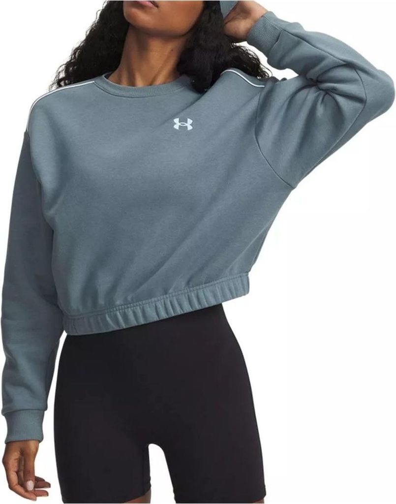 Under Armour Rival Fleece Piped Crew Damen Sportshirt Graublau 2XL