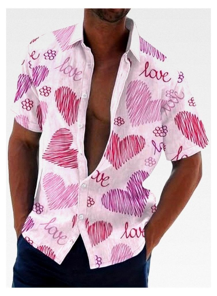 Herren Hawaii Hemd Sommer Freizeithemd Kurzarm Aloha Hemd für Männer Lockere Passform