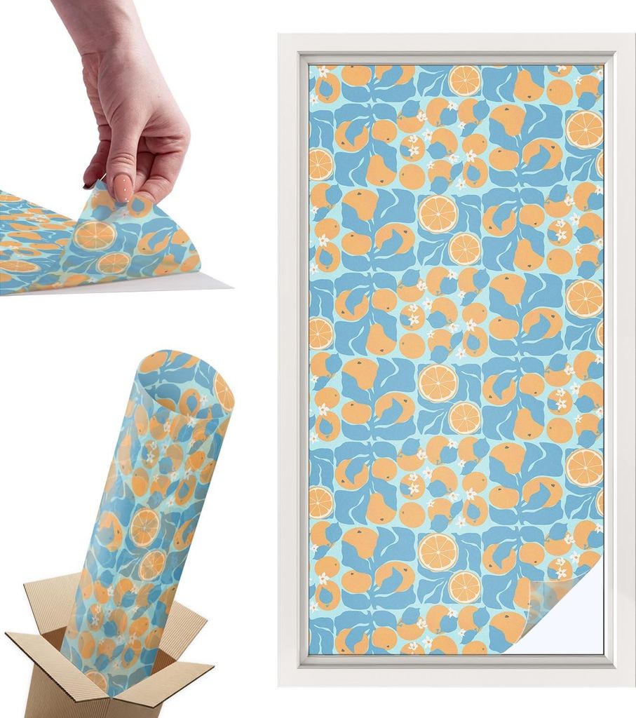 Buntglasfolie für Fenster – 100x50 cm – Stained-Glass-Fensterfolie, dekorativ & blickdicht – Selbstklebende Glasdekorfolie im Buntglas-Desig...