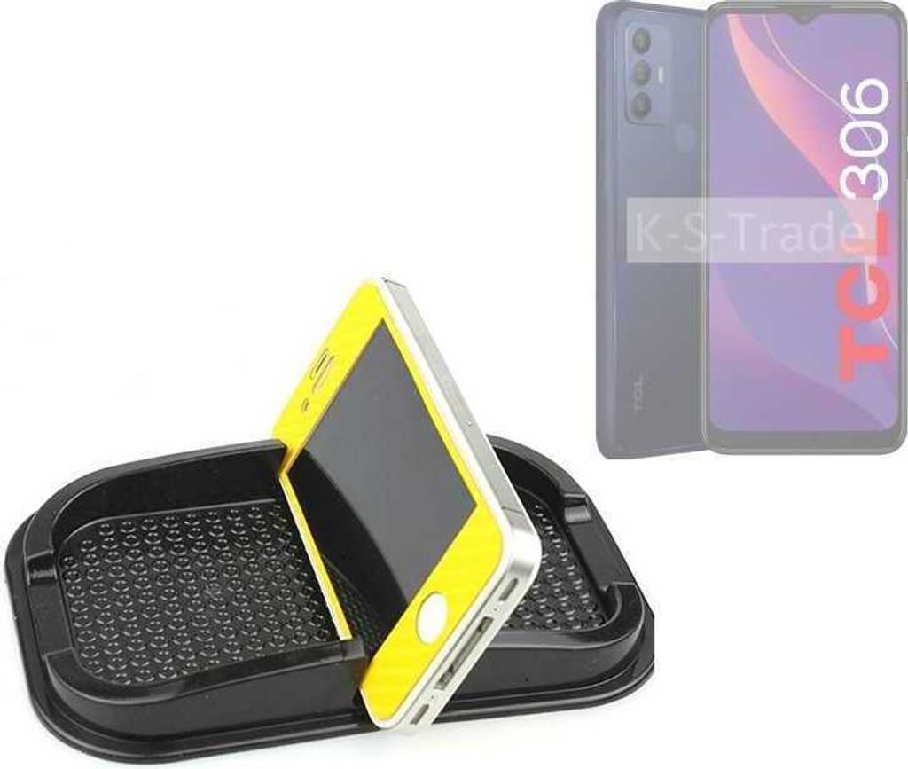 K-S-Trade Auto Anti Rutsch Matte Smartphone-Halter kompatibel mit TCL 306 Haft Pad Armaturenbrett Handy-Halterung Silikon