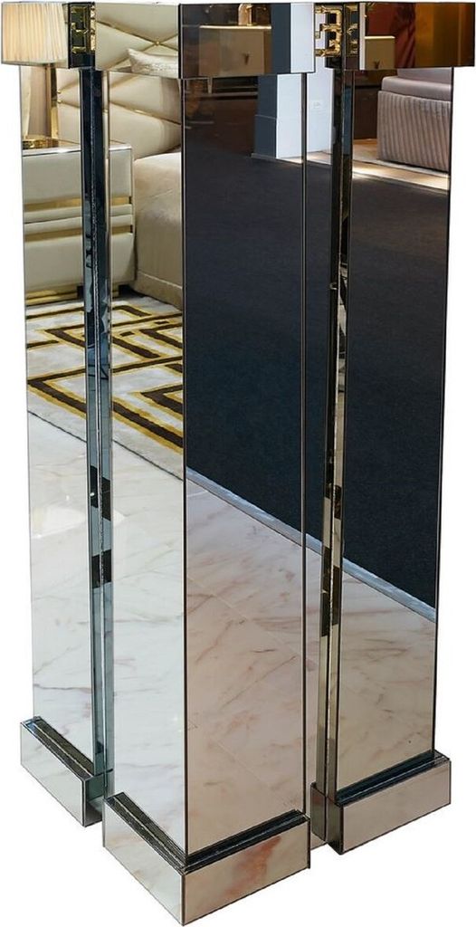 Casa Padrino Luxus Säulen Blumenvase Gold 50 x 50 x H. 150 cm - Verspiegelte Säulen Pflanzenvase - Wohnzimmer Deko Vase - Hotel Deko Säulenvase ...