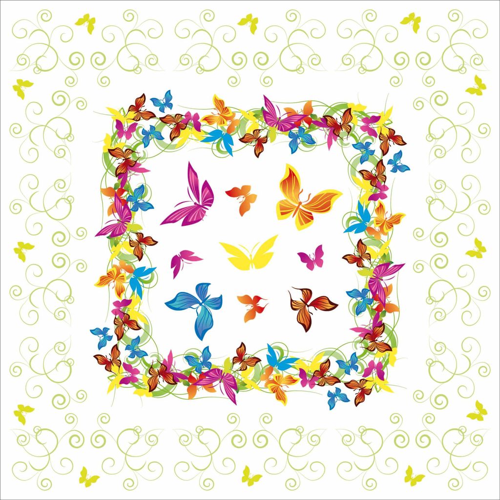 Sovie HOME Tischdecke Papillon aus Linclass Airlaid 80 x 80 cm, 1 Stück - Schmetterlinge Blüten