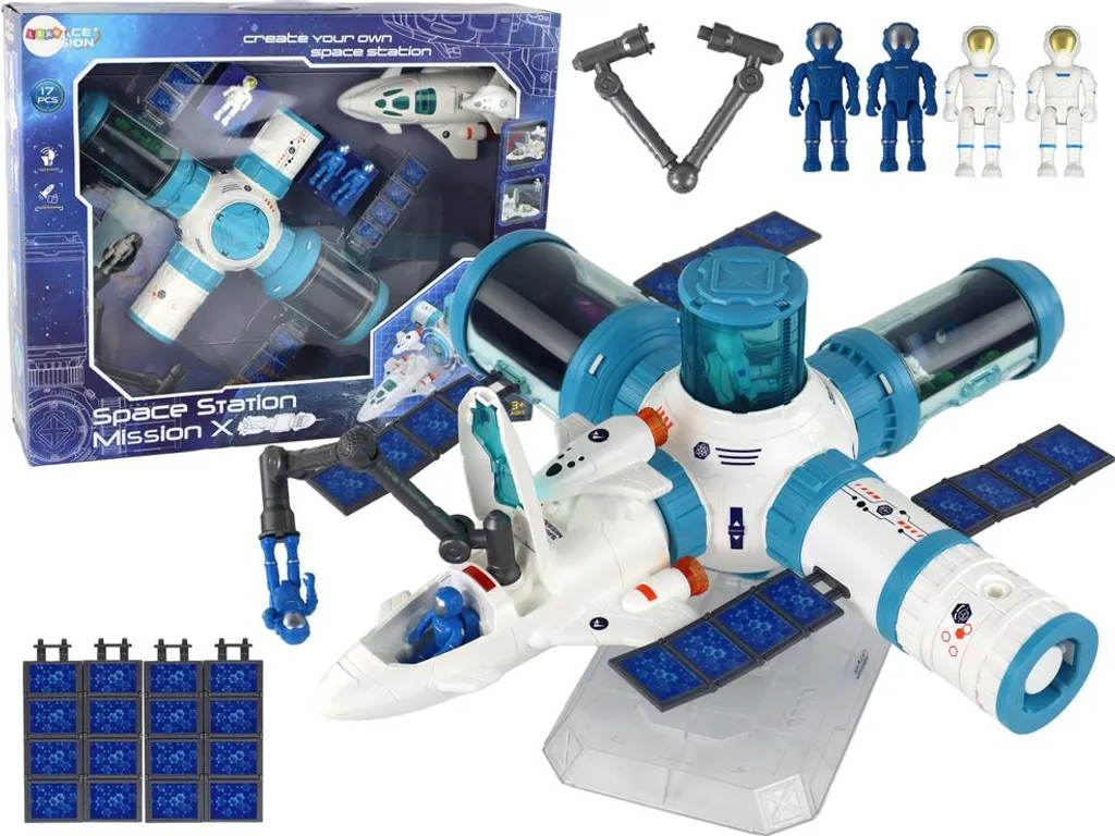 Station Spatiale Mission Cosmos Rocket avec 17 Éléments Interactifs
