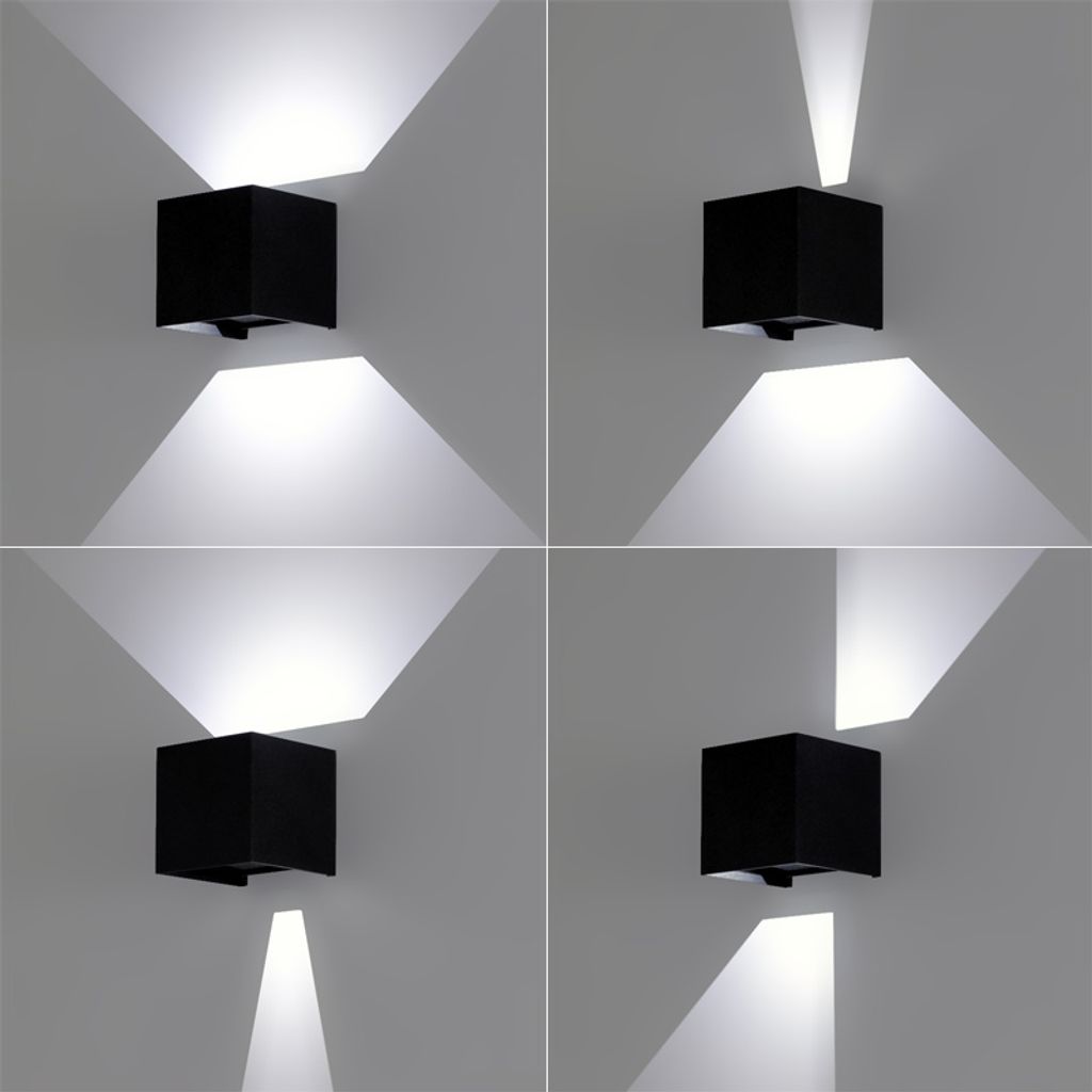 LED Wandleuchte TRUF 6W Schwarz Wandlampe Außenleuchte Produktbild 