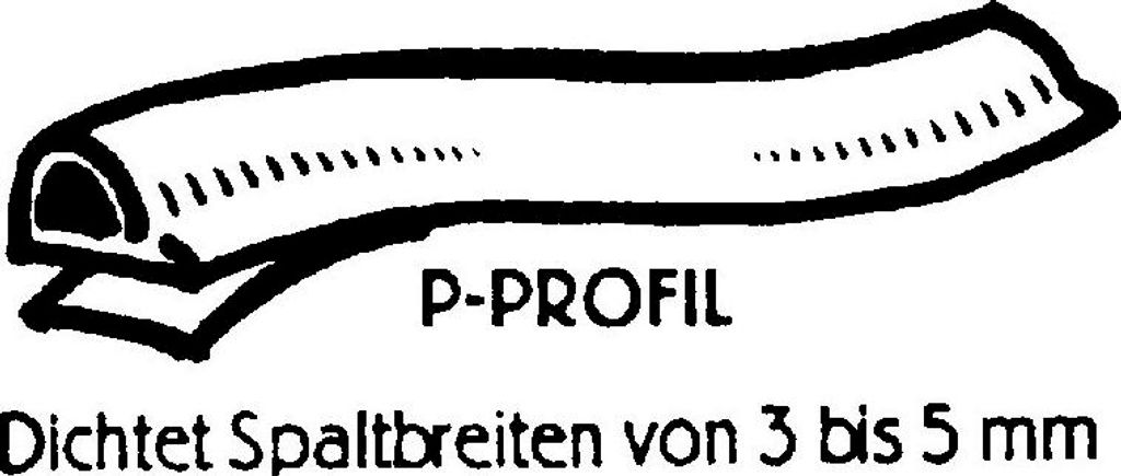 Dichtungsprofil selbstklebend, Typ P, Kunststoff braun, 1 Stück = 7,5 Meter