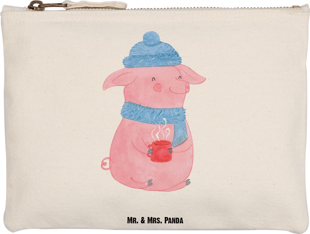 Mr. & Mrs. Panda Kulturtasche Schwein Glühwein Grösse XL Große - Weiß - Geschenk, Glühschwein, Schlampermäppchen, Weihnachten, toiletry bag, ...