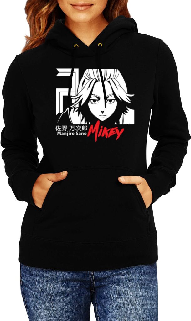Damen Kapuzenpullover Japan Anime Manga Tokyo Revenger Mikey, Lady XL / Schwarz
