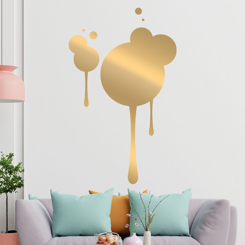 KIWISTAR Graffiti Kreise zerlaufen Wandtattoo in 6 Größen - Wandaufkleber Wall Sticker - Dekoration, Küche, Wohnzimmer, Schlafzimmer, Badezimmer