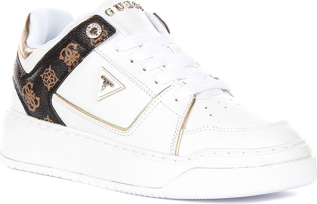 Guess Delove Sneakers für Damen in Weiß und Braun – Größe 5 UK – 38 EU – 7,5 US / Weiß-Braun