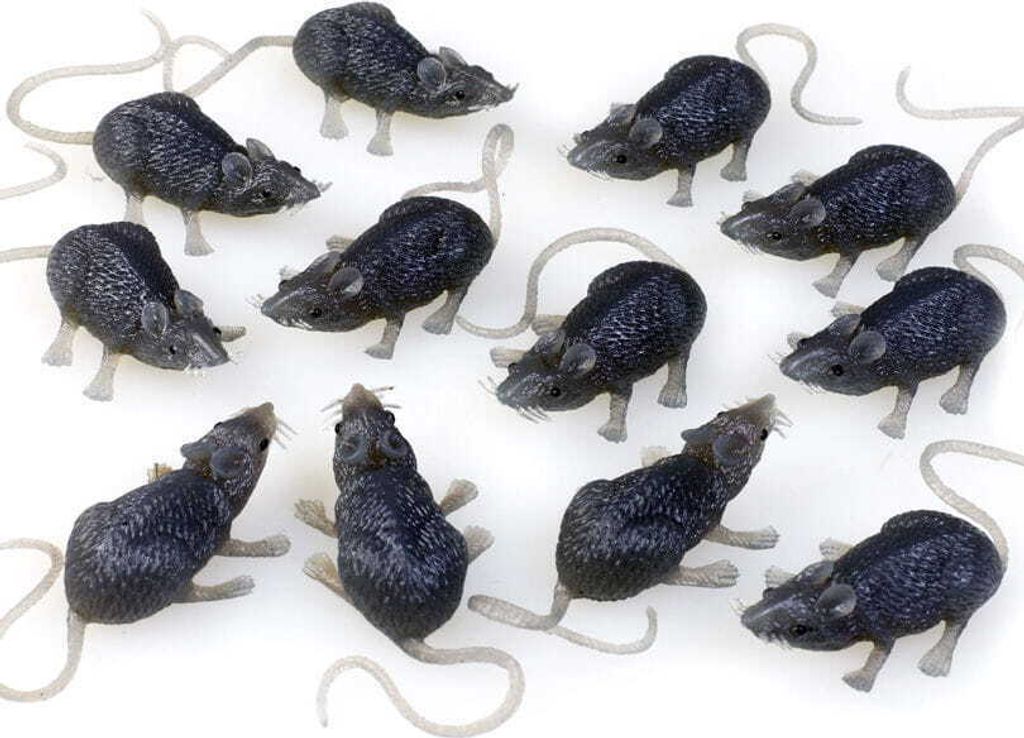 Sack mit 12 Mäusen aus Kunststoff