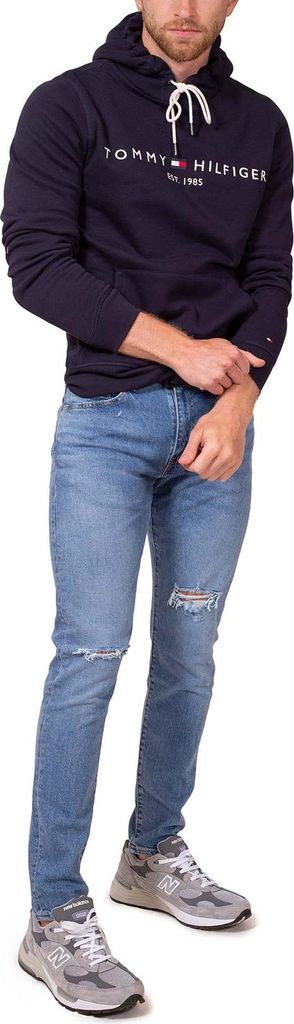 TOMMY HILFIGER - Felpa uomo signature con cappuccio  - Immagine del prodotto 