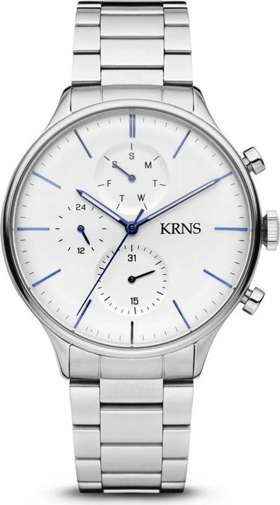 Montre-bracelet Krns 3004 Étanche avec Bracelet en Cuir Noir Véritable