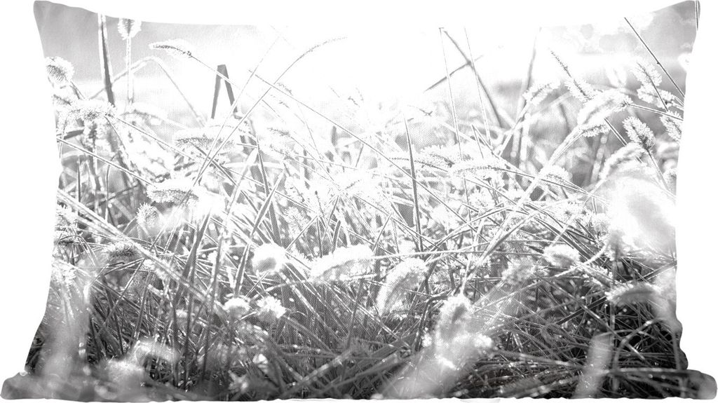 MuchoWow Zierkissen Sofakissen Wohnzimmer Dekokissen 60x40 cm Winter - Eiscreme - Schwarz - Weiß - Kopfkissen - Polster mit Foto