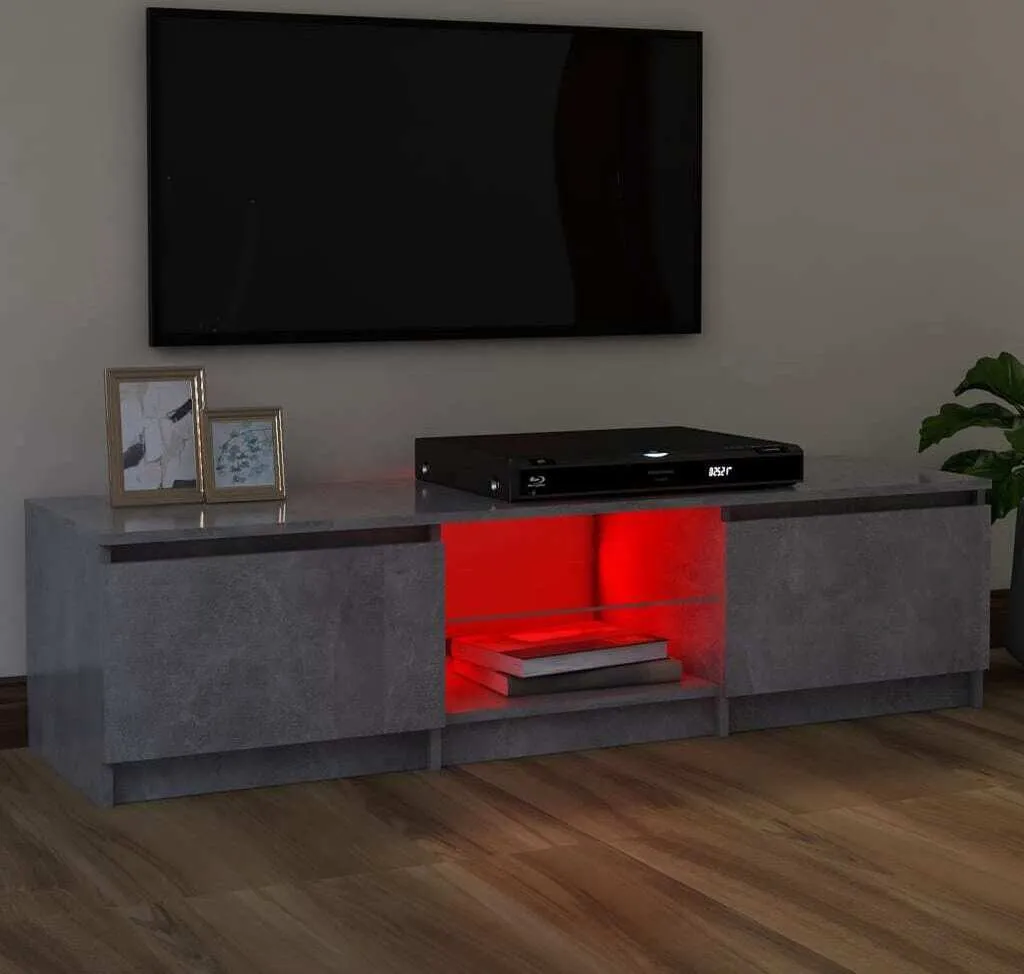 Mobile Porta TV con Luci LED RGB 120cm - Effetto Cemento Grigio Industrial - 9