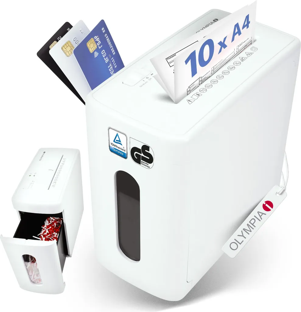 Olympia 2640 CC 1010 S | Tritadocumenti 10 Fogli Cross-Cut P4 Bianco