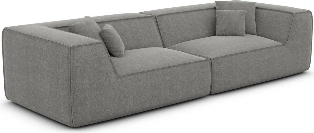 Strukturstoff 4-Sitzer Couch Liberia Grau