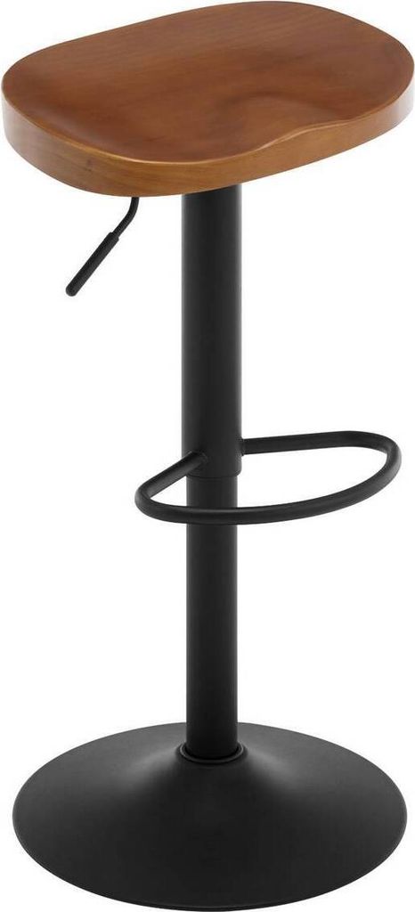 WOLTU 1 x Barhocker, mit Sattelsitz Fußstütze, aus Massivholz Metall, Braun