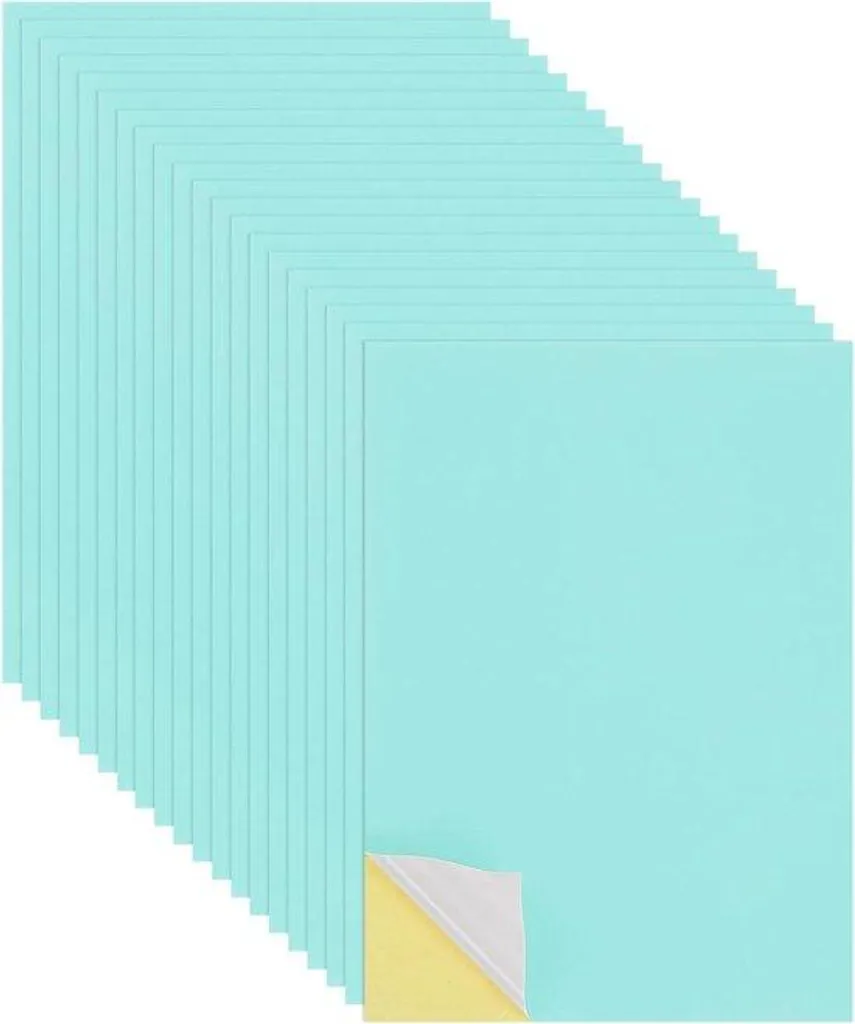 Feuilles scrapbooking bleues autocollantes 250g pour cartes et albums