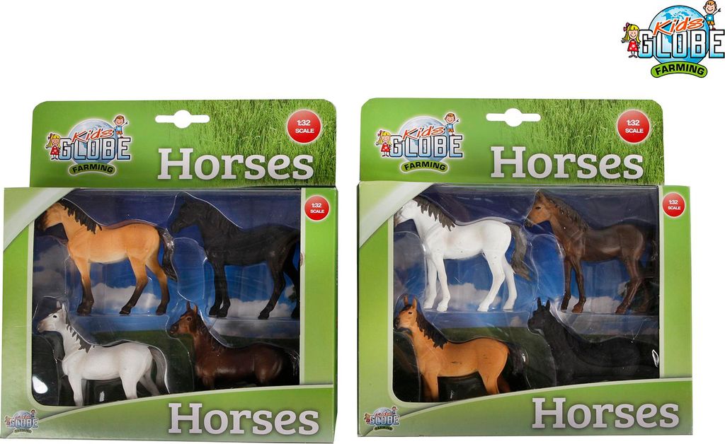 Kids Globe, set de caballos, escala 1:32 (4 unidades) Imagen del producto 