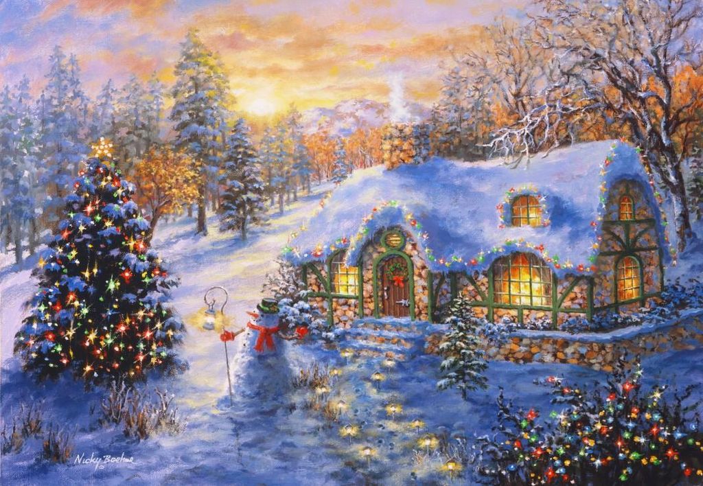 Bluebird Puzzle Weihnachts-Puzzle Christmas Cottage - 1000 Teile