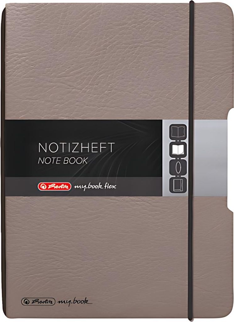Herlitz Notizheft flex A6 40 Bl. LederoptikMix taupe Produktbild 