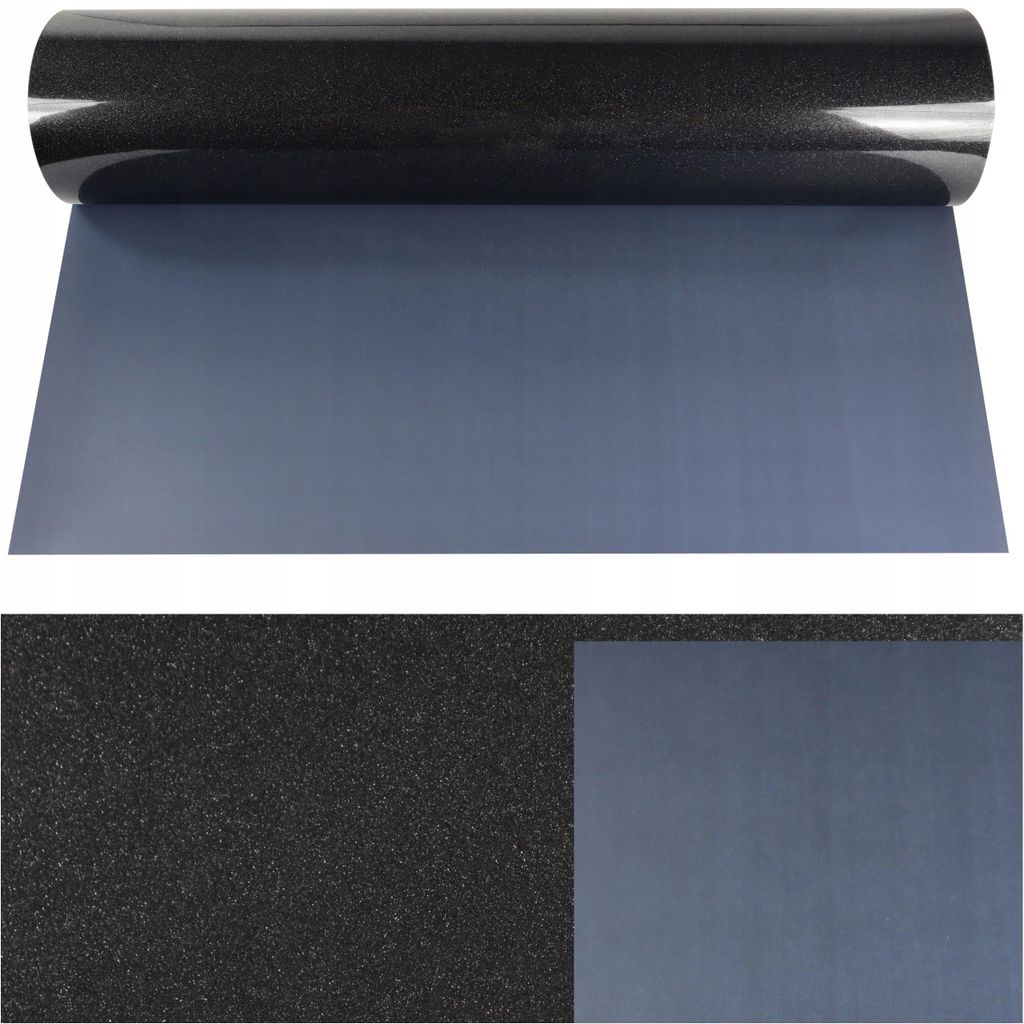 Folia flex, czarna, z brokatem, 50x100 cm. Folia do Zdjęcie produktu 